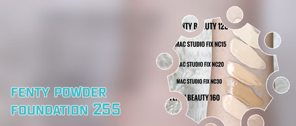 Fenty powder foundation swatches