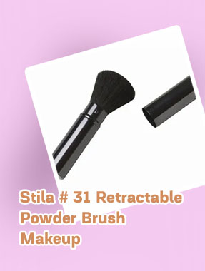 Retractable powder brush